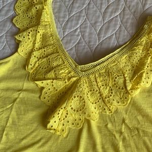 NWT LILLY PULITZER PLAZA TANK TOP XL YELLOW LACE 💛